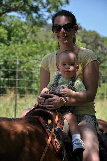 Elizabeth and Jackson riding Noel