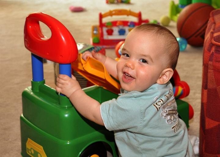 Jackson Playing with Train