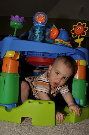 Jackson under the exersaucer