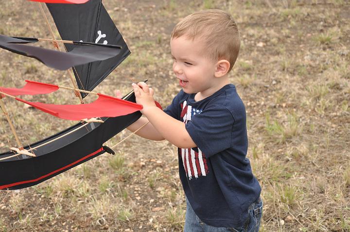 Jackson flying a kite