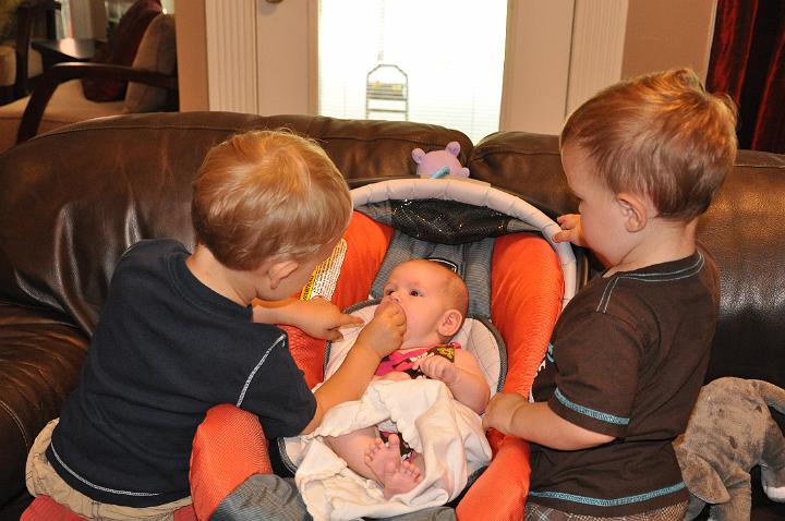 Carter & Jackson taking care of Audrey